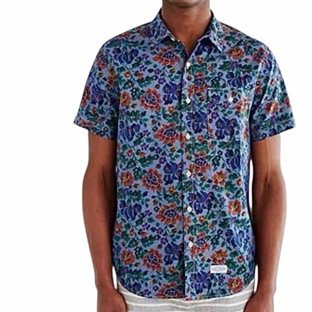 PC Provisions Floral Men's Shirt LG Trendy Hipster Portland Boho